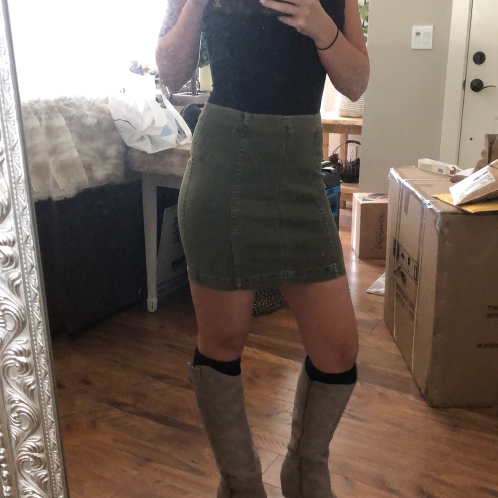 Free People Olive Skirt